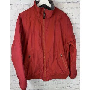 L.L. BEAN Vintage Warm Up Jacket Men Sz XL Burnt Orange Bomber Fleece Lined Y2K